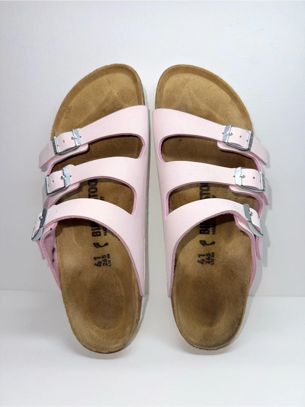 Birkenstock BIRKO FLORIDA VEGAN Pink Triple-Buckle Slide Sandals